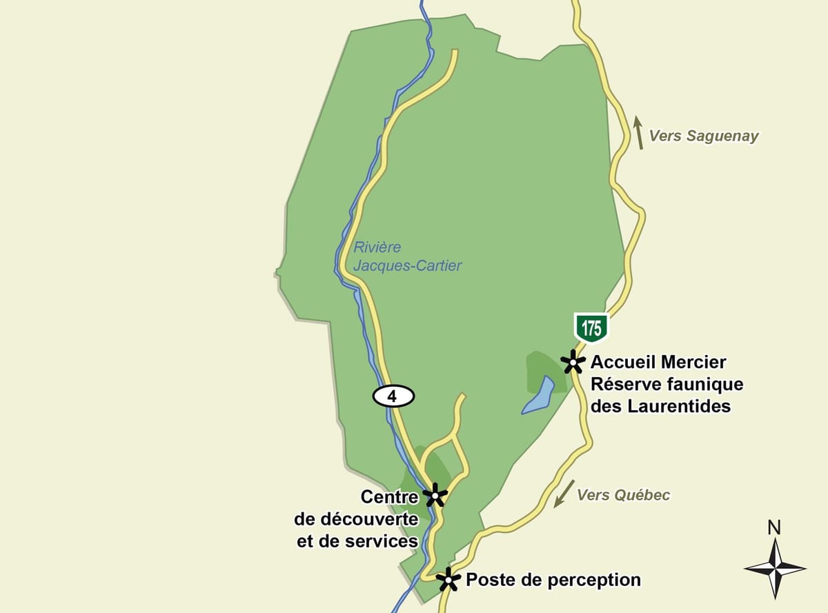 Térkép jacques cartier nemzeti park ösvény