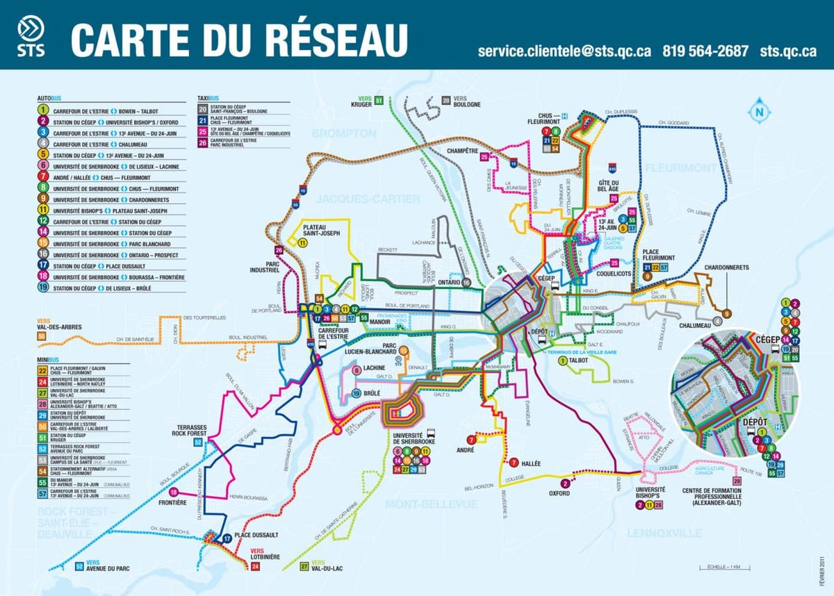 Quebec Város tömegközlekedési térképe