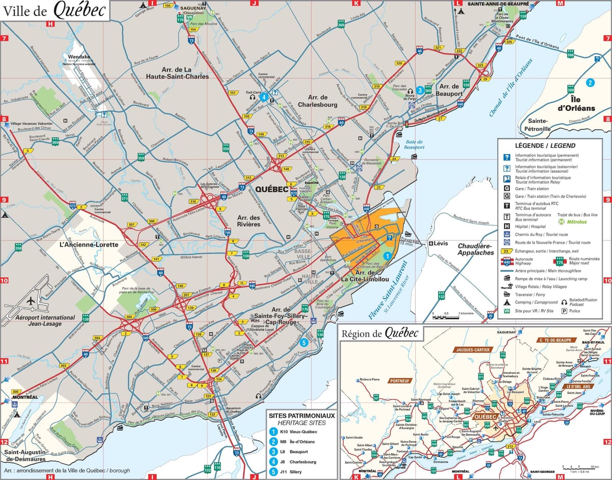 térkép Quebec City területén