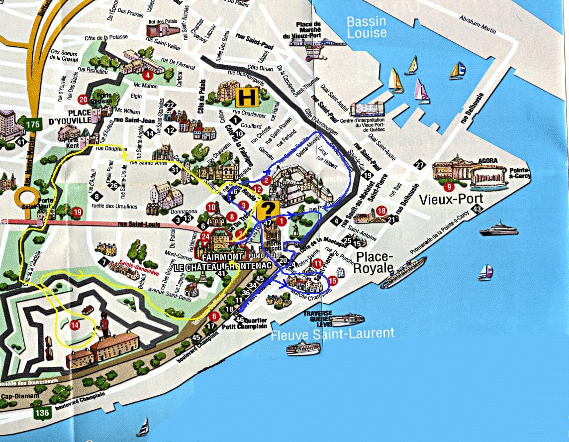 térkép old Quebec a látnivalók