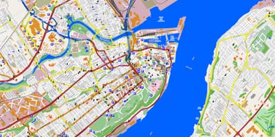 Térkép Quebec City, valamint a környező terület